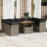 vidaXL 10-dijelni set vrtnih sofa od poliratana s jastucima sivi | shoptok.hr