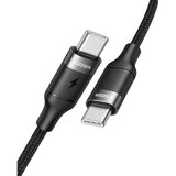 Pleteni VEGER kabal (kabl) Type C na Type C PD 5A 100W CC02 1.5 m crni | ePonuda.com