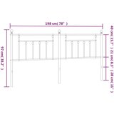 vidaXL Metalno uzglavlje bijelo 193 cm | shoptok.hr