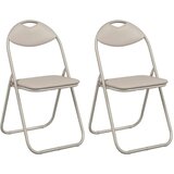  Zložljiva stolica 2 pcs Peščena 48 x 43,5 x 81 cm Umjetno usnje, (5000296624) | Shoptok.si
