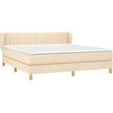  Krevet s oprugama i madracem krem 160x200 cm od tkanine | shoptok.hr