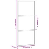  Klizna vrata crna 90 x 205 cm od kaljenog stakla i aluminija | shoptok.hr