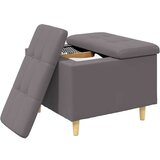  Otoman za pohranu s jastukom Sivi 60 x 60 x 45 cm Umjetna koža - Sivi 60 cm Umjetna koža | shoptok.hr