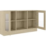 vidaXL Vitrina sonoma hrast 120x30,5x70 cm iverna plošča | Shoptok.si