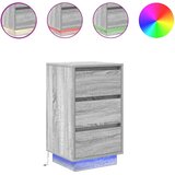Maison Chic Nočna omarica - Nočna miza z LED svetili Grey Sonoma 38x34x65 cm, (21688337) Cene
