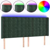  the living store led posteljno vzglavje temno zeleno 163x16x118/128 cm žamet - led vzglavje, (21451994) | Shoptok.si