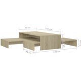  Set uklapajućih stolića boja hrasta 100 x 100 x 26,5 cm drveni | shoptok.hr