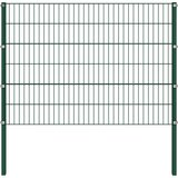 vidaXL Ograjni paneli s stebrički železo 1,7x1,2 m zeleni | Shoptok.si
