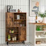  Knjižna ormar za pohranu s vratima i otvorenim policama 80 x 24 x 120 cm | shoptok.hr