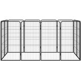  Ograda za pse s 12 panela crna 50 x 100 cm čelik obložen prahom | Eponuda.ba