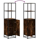 vidaXL Visoka ploča dimljeni hrast 35,5x35x139cm izrađeno drvo i metal | shoptok.hr