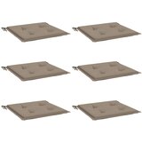  Jastuci za vrtne stolice 6 kom smeđesivi 40x40x4 cm od tkanine | shoptok.hr