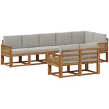  Set vanjskih sofa 8 kom. Prirodna i svjetlosiva Poliester | shoptok.hr