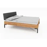 Tapecirani bračni krevet od hrastovog drveta 160x200 cm Abises 1 -