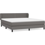 vidaXL Box spring postelja z vzmetnico siv 160x200 cm umetno usnje, (20900332) | Shoptok.si