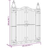  Vrtna vrata crna 121 x 8 x 150 cm od kovanog željeza | shoptok.hr
