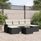 vidaXL 7-dijelni set vrtnih sofa od poliratana s jastucima crni | shoptok.hr
