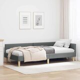 vidaXL Kotna postelja Temno siva 80 x 200 cm Tkanina in oblikovan les | Shoptok.si
