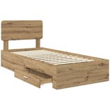  Konstrukcija postelje Umetni hrast 90 x 190 cm Konstruiran les, (5000103054) | Shoptok.si