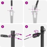  Set stupova za ograde 13 pcs Siva Ø32mm 100 cm Metal | shoptok.hr