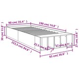 vidaXL Okvir za krevet crni 90 x 190 cm od konstruiranog drva | shoptok.hr