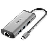 Vention usb hub 8 u 1 type-c u hdmi/usb x3/PD/RJ45/TF/SD/ sivi | ePonuda.com