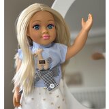  Velika lutka 48 cm s mekanim tijelom i melodijom, plava kosa i prugasta bluza | shoptok.hr