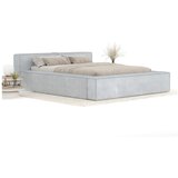 Maison de Rêve Svetlo siva oblazinjena zakonska postelja s prostorom za shranjevanje z letvenim dnom 180x200 cm Voliera – | Shoptok.si