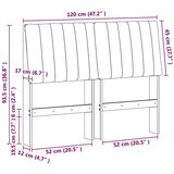 vidaXL tapecirani uzglavlje sivo-smeđa 120 cm čvrsto borovo drvo | shoptok.hr