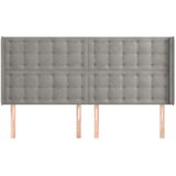  Uzglavlje s ušima svjetlosivo 163x16x118/128 cm baršunasto | shoptok.hr