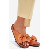 Boto Women's Cork Sole Slippers With Bow Orange Seressa | shoptok.hr