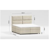 Ropez Bež oblazinjena zakonska postelja s prostorom za shranjevanje z letvenim dnom 160x200 cm Rico – | Shoptok.si