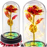 Eternal Rose In Glass Crystal Dome LED Lighting Red 21x11cm | Shoptok.si