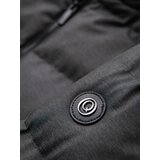 Ombre Men's long quilted jacket with hood - grey | Shoptok.si