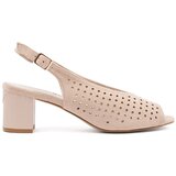 GOODIN Light beige sandals with a low heel | shoptok.hr