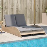 Maison Chic Ležalnik - Sončna ležalnik z blazino bež 114x205x73 cm poli ratan, (22043117) | Shoptok.si