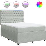vidaXL Box spring postelja z vzmetnico svetlo siv 140x190 cm žamet, (21307813) | Shoptok.si