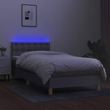  Krevet box spring s madracem LED svjetlosivi 100x200 cm tkanina | shoptok.hr