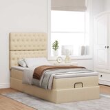  Otomanski krevet s madracem krem 90x200 cm tkanine | shoptok.hr