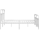  Metalni okvir kreveta uzglavlje i podnožje bijeli 200x200 cm | shoptok.hr