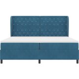  Visoka postelja z vzmetnico temno modra 200x200 cm žamet, (22050119) | Shoptok.si