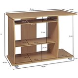 MID.YOU računalniška miza leseni material barve bukve | Shoptok.si