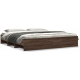 vidaXL Posteljni okvir rjav hrast 180x200 cm inženirski les | Shoptok.si