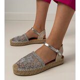 D/CEO Silver perforated espadrille sandals Santos | shoptok.hr
