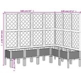  Vrtna sadilica s rešetkom crna 160 x 120 x 142 cm PP | shoptok.hr