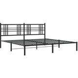 Metalni okvir za krevet s uzglavljem crni 200x200 cm | shoptok.hr