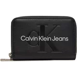 Calvin Klein Jeans Denarnice SCULPTED MED ZIP AROUND MONO K60K612255 Črna
