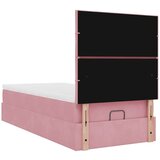 vidaXL Otomanski posteljni okvir z vzmetnicami roza 80x200cm žamet | Shoptok.si