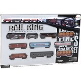  Vlakić na baterije Railway King set uključujući lokomotivu i 9 vagona 150 cm | shoptok.hr