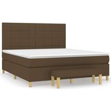  Box spring postelja z vzmetnico temno rjava 160x200 cm blago, (20894915) | Shoptok.si